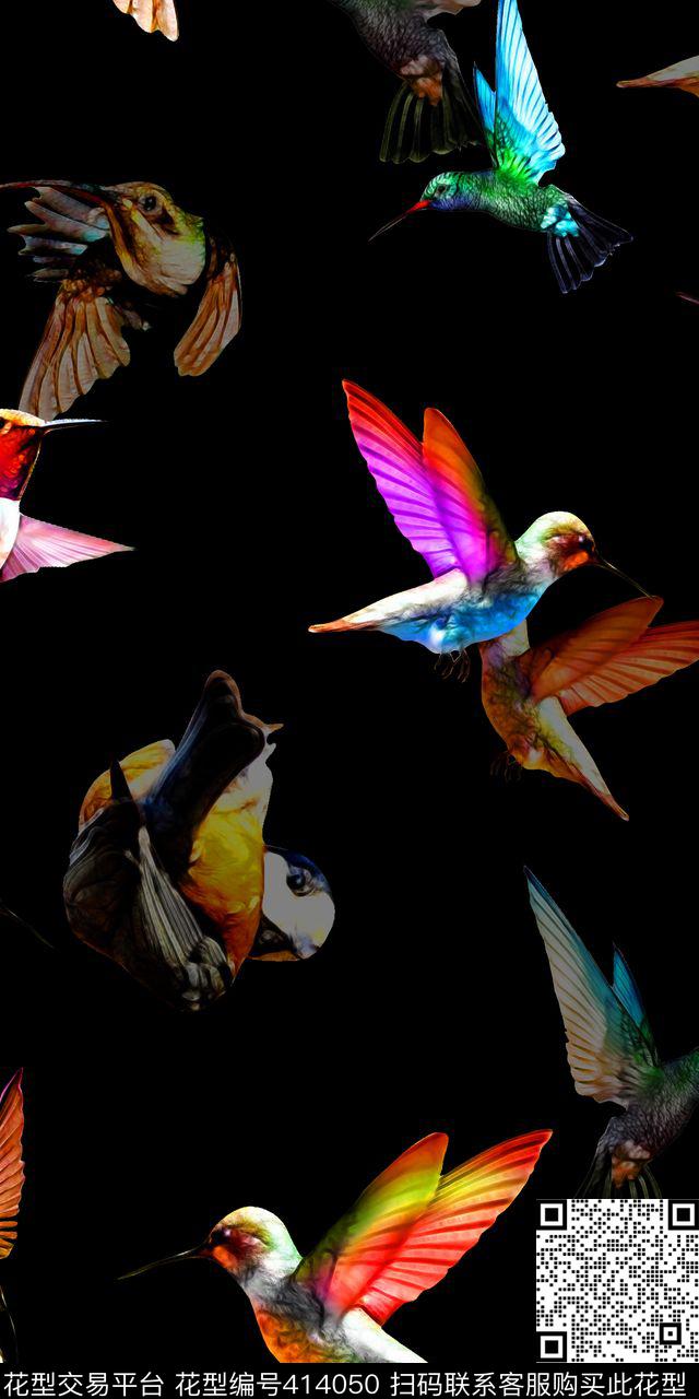 时尚炫丽百鸟数码数码印花华亿平台下载（图片编号: 414050） - 瓦栏（Walan）