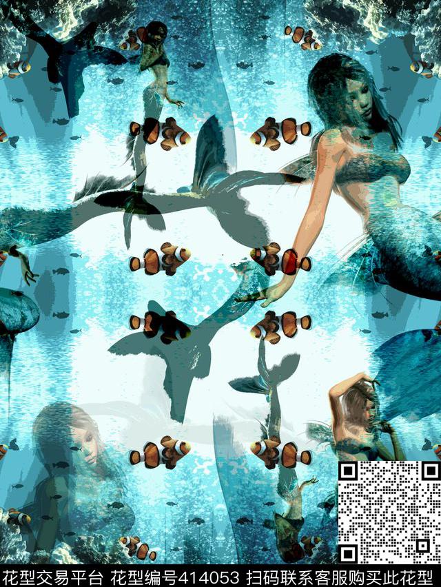 抽象鱼传统印花华亿平台下载（图片编号: 414053） - 瓦栏（Walan）