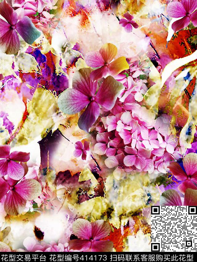 花质感数码印花华亿平台下载（图片编号: 414173） - 瓦栏（Walan）