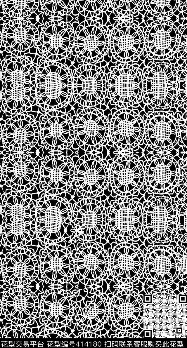 花边蕾丝欧式传统印花华亿平台下载（图片编号: 414180） - 瓦栏（Walan）