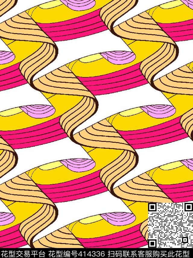 漩涡抽象几何201503传统印花华亿平台下载（图片编号: 414336） - 瓦栏（Walan）