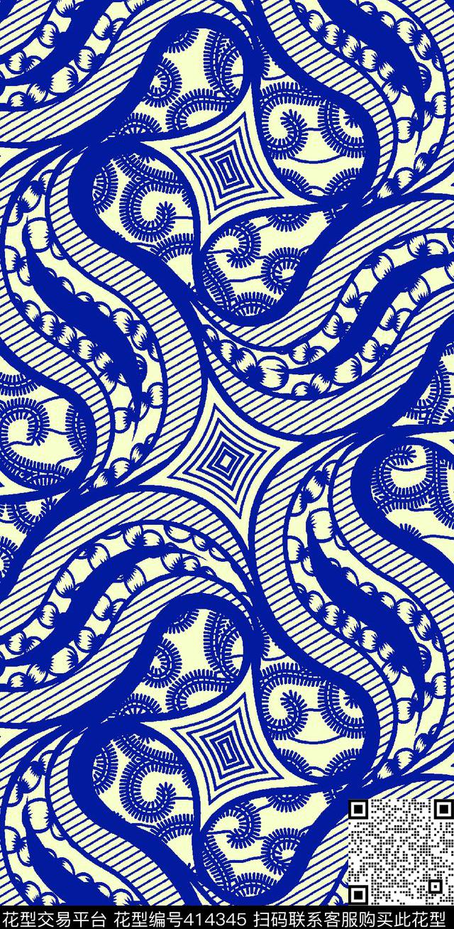 单色几何201503传统印花华亿平台下载（图片编号: 414345） - 瓦栏（Walan）