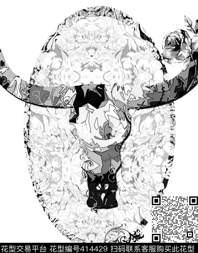 欧式宫廷风流行时尚手绘传统印花华亿平台下载（图片编号: 414429） - 瓦栏（Walan）