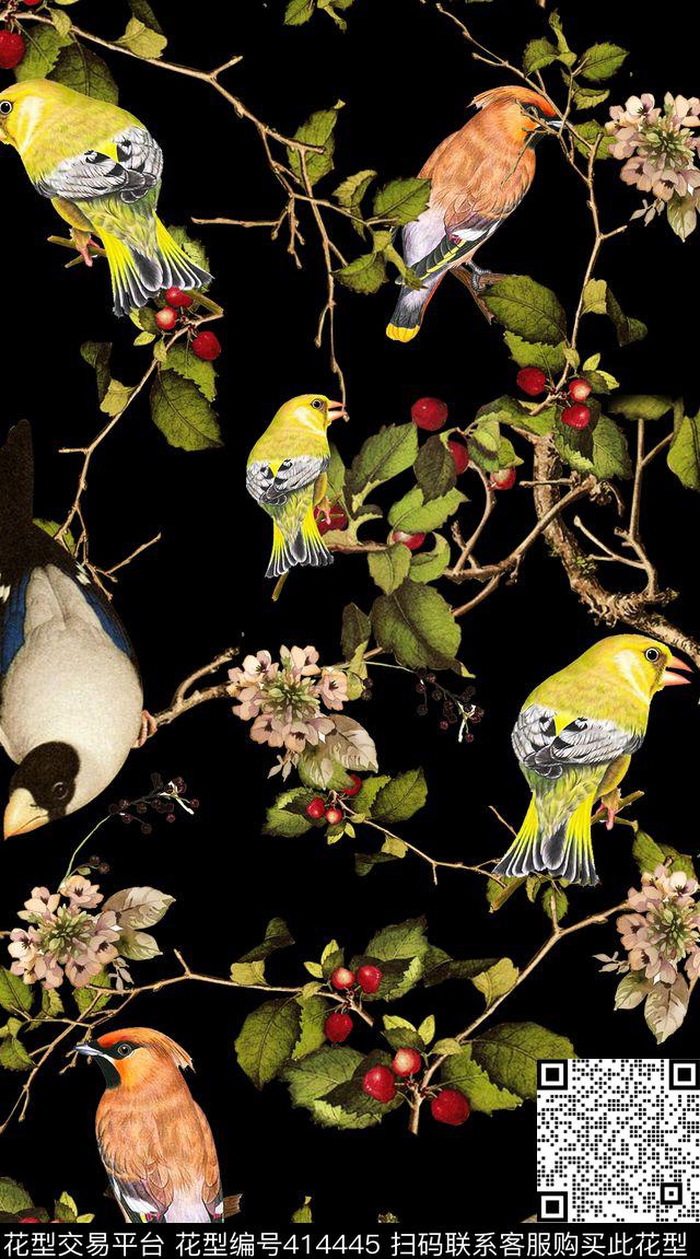 动物民族风花鸟数码印花华亿平台下载（图片编号: 414445） - 瓦栏（Walan）