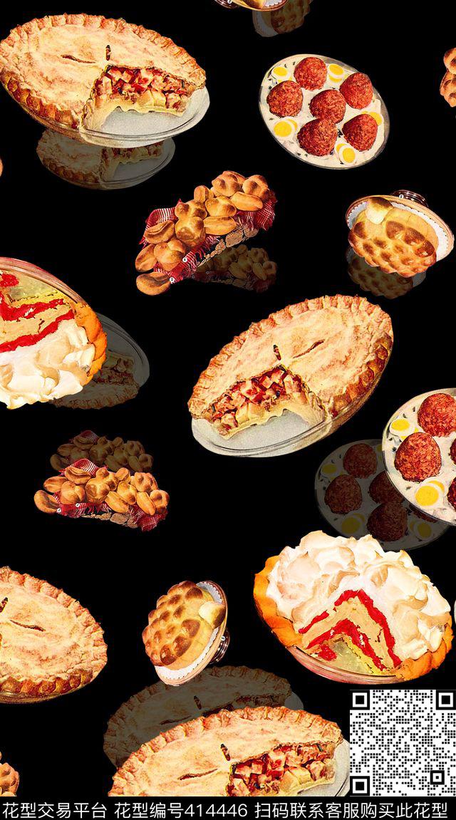 清新时尚美食数码印花华亿平台下载（图片编号: 414446） - 瓦栏（Walan）