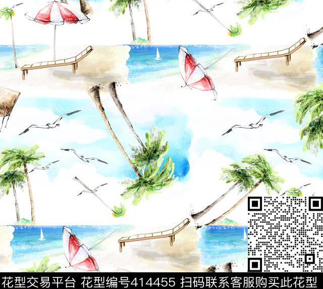 火烈鸟个性时尚男女沙滩数码印花华亿平台下载（图片编号: 414455） - 瓦栏（Walan）