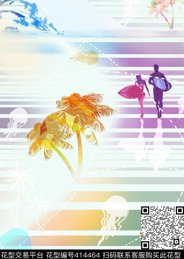 热带风情海洋夏装传统印花华亿平台下载（图片编号: 414464） - 瓦栏（Walan）