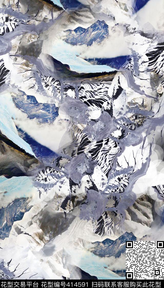 抽象景观服装几何男装花卉数码印花华亿平台下载（图片编号: 414591） - 瓦栏（Walan）