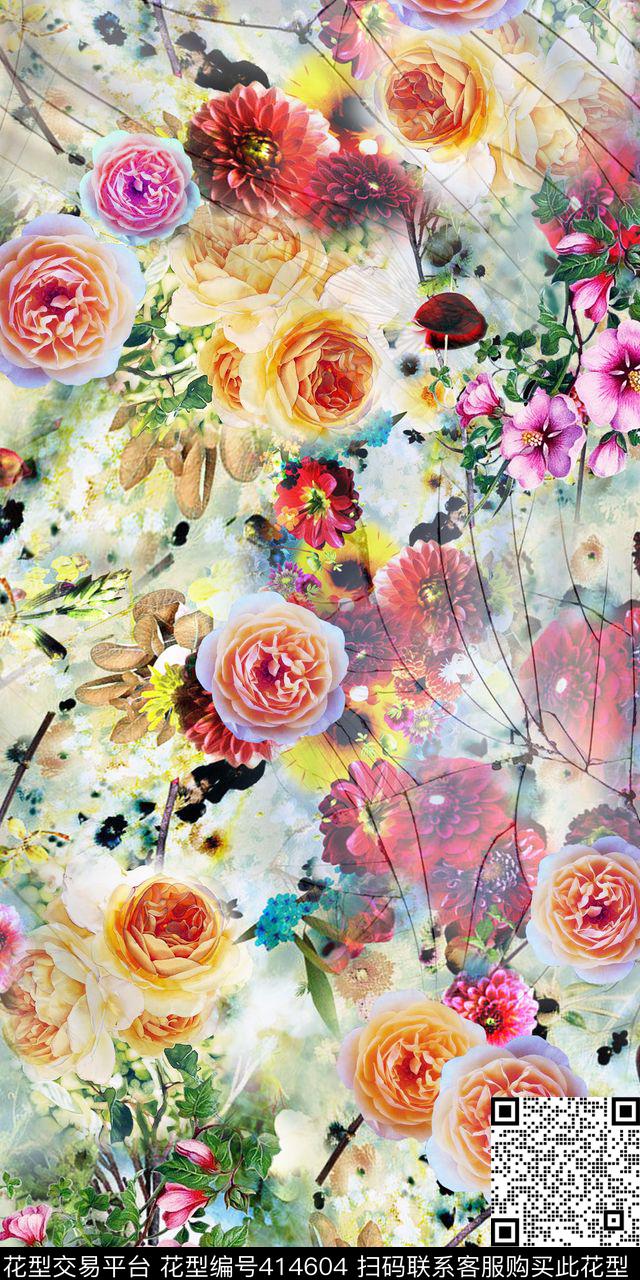花卉清新艺彩——小清新数码印花华亿平台下载（图片编号: 414604） - 瓦栏（Walan）