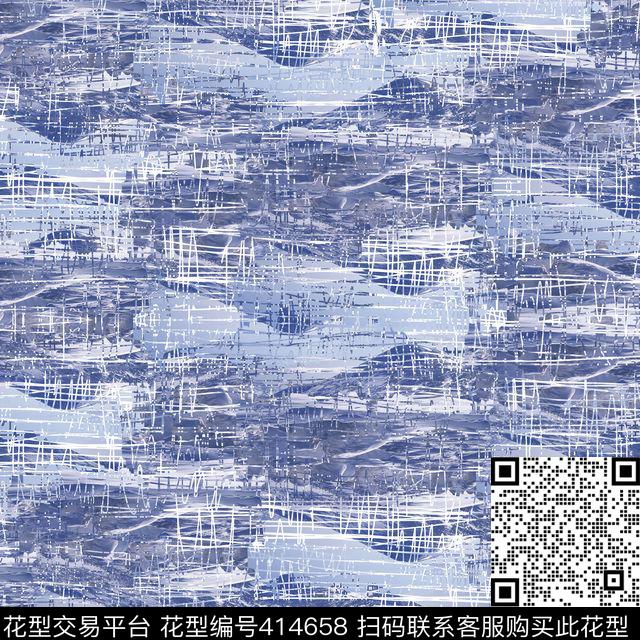 复古文艺笔触数码印花华亿平台下载（图片编号: 414658） - 瓦栏（Walan）