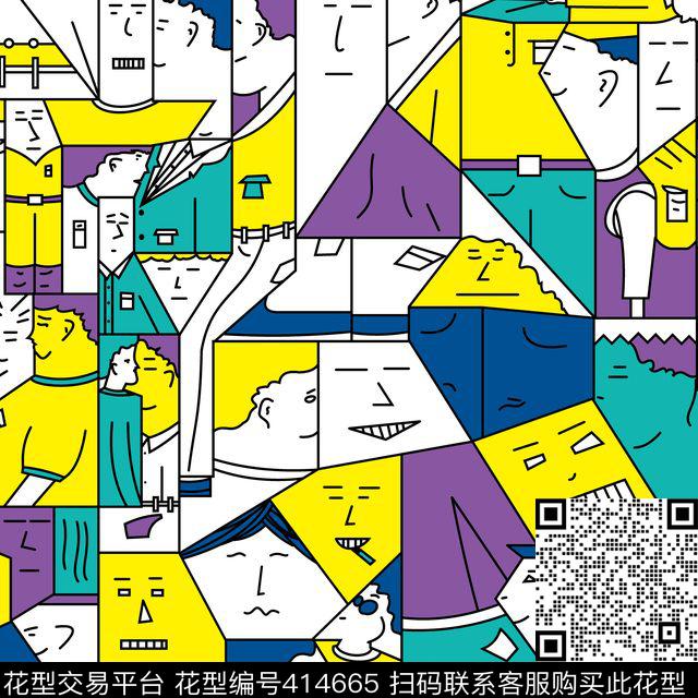 几何活力欧美风格传统印花华亿平台下载（图片编号: 414665） - 瓦栏（Walan）