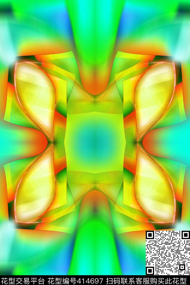 色块写意数码印花华亿平台下载（图片编号: 414697） - 瓦栏（Walan）