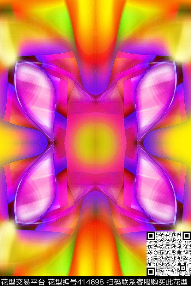 写意色块数码印花华亿平台下载（图片编号: 414698） - 瓦栏（Walan）