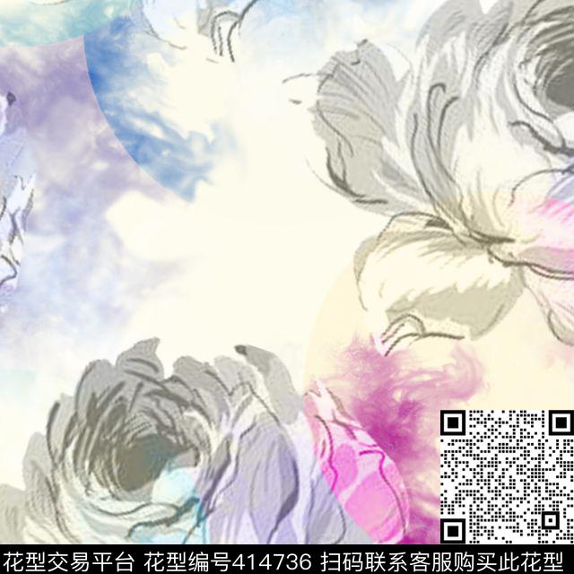 花瓣花卉传统花卉系列传统印花华亿平台下载（图片编号: 414736） - 瓦栏（Walan）