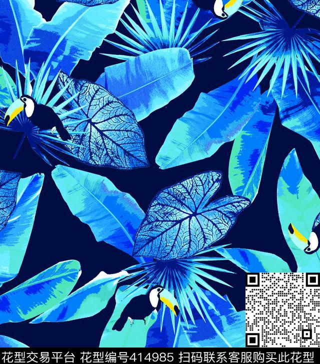 男士度假休闲沙滩裤棕榈叶热带植物数码印花华亿平台下载（图片编号: 414985） - 瓦栏（Walan）