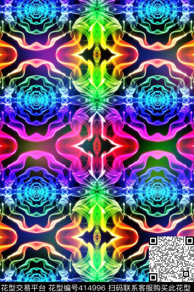 炫色炫色空间线面立体数码印花华亿平台下载（图片编号: 414996） - 瓦栏（Walan）