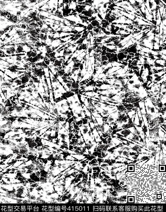 玻璃碎片潮流个性黑白传统印花华亿平台下载（图片编号: 415011） - 瓦栏（Walan）
