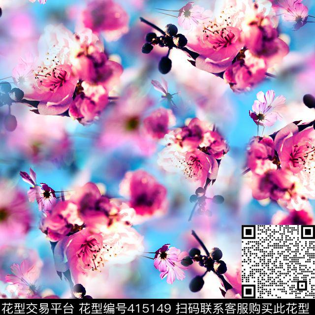 时尚花卉花卉篇数码印花华亿平台下载（图片编号: 415149） - 瓦栏（Walan）