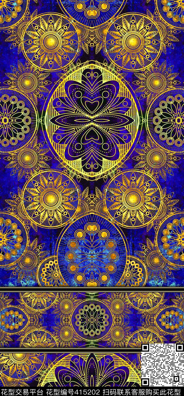 波西米亚几何民族风数码印花华亿平台下载（图片编号: 415202） - 瓦栏（Walan）