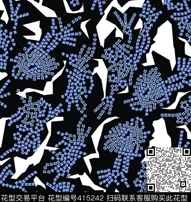 抽象岩谷流行时尚数码印花华亿平台下载（图片编号: 415242） - 瓦栏（Walan）