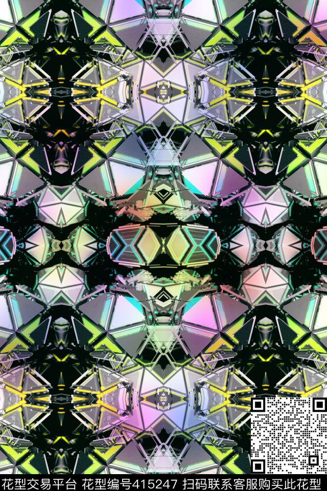 格子块数码印花华亿平台下载（图片编号: 415247） - 瓦栏（Walan）