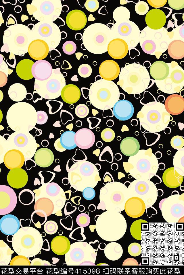 可爱卡通气泡传统印花华亿平台下载（图片编号: 415398） - 瓦栏（Walan）