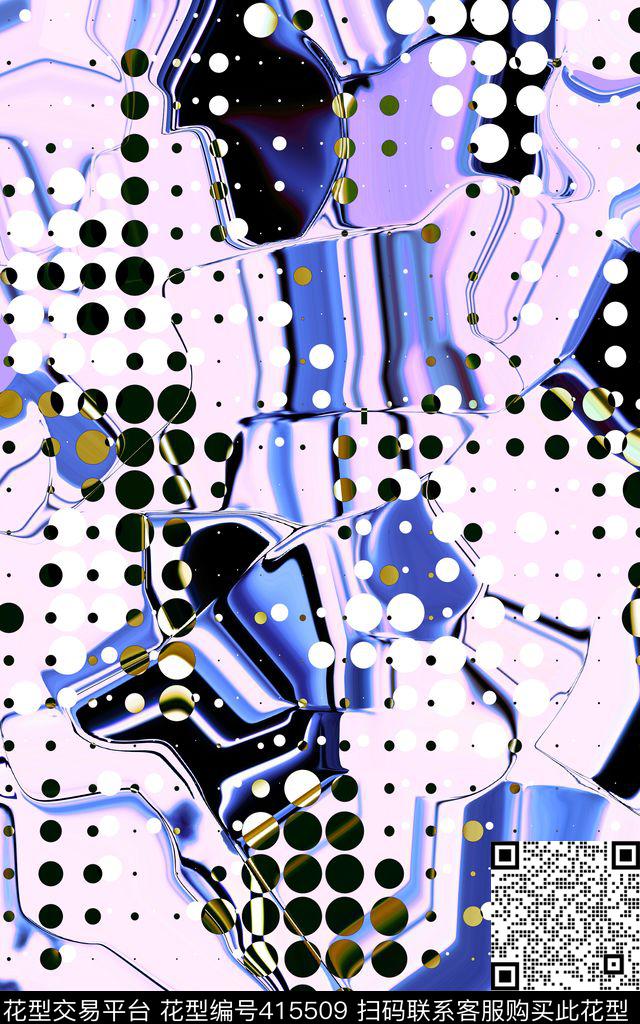 流动渐变圆点数码印花华亿平台下载（图片编号: 415509） - 瓦栏（Walan）