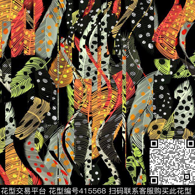 动物羽毛豹纹数码印花华亿平台下载（图片编号: 415568） - 瓦栏（Walan）