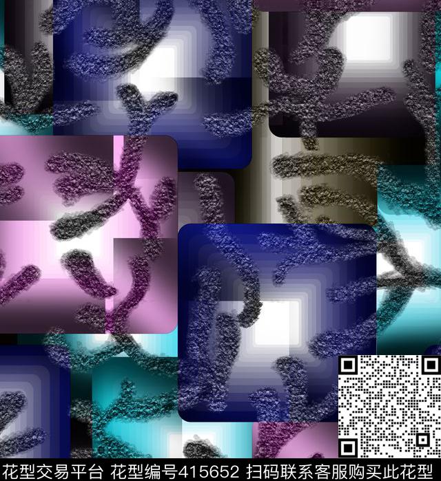 抽象纹路几何数码印花华亿平台下载（图片编号: 415652） - 瓦栏（Walan）