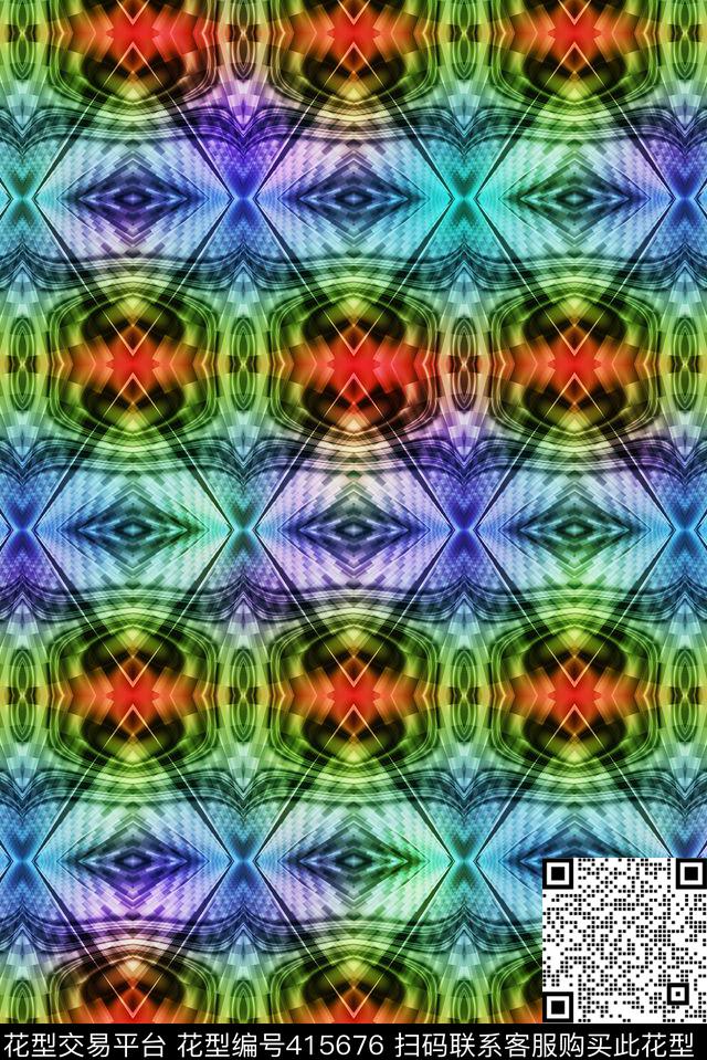 明快色块渐变数码印花华亿平台下载（图片编号: 415676） - 瓦栏（Walan）