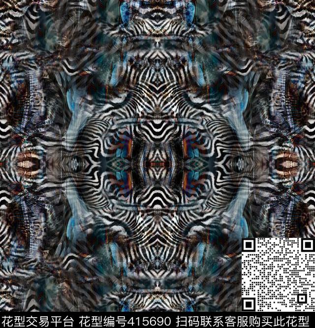 非洲动物纹斑马数码印花华亿平台下载（图片编号: 415690） - 瓦栏（Walan）