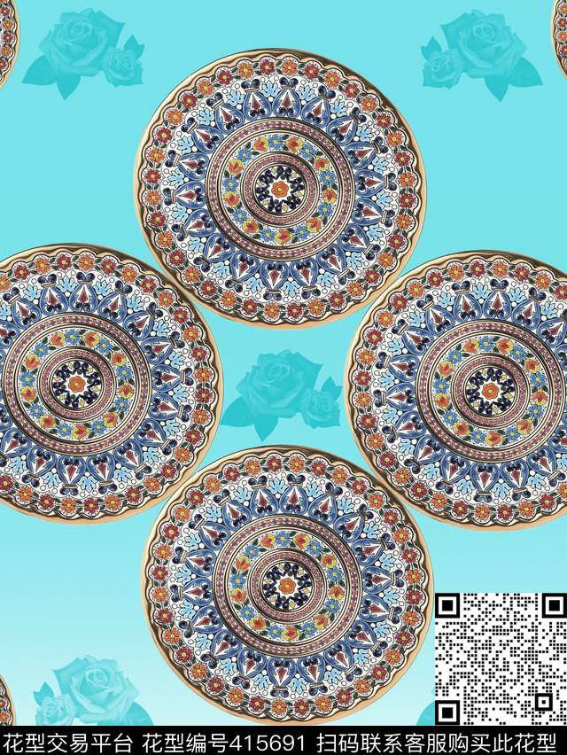 高雅时尚潮流数码印花华亿平台下载（图片编号: 415691） - 瓦栏（Walan）