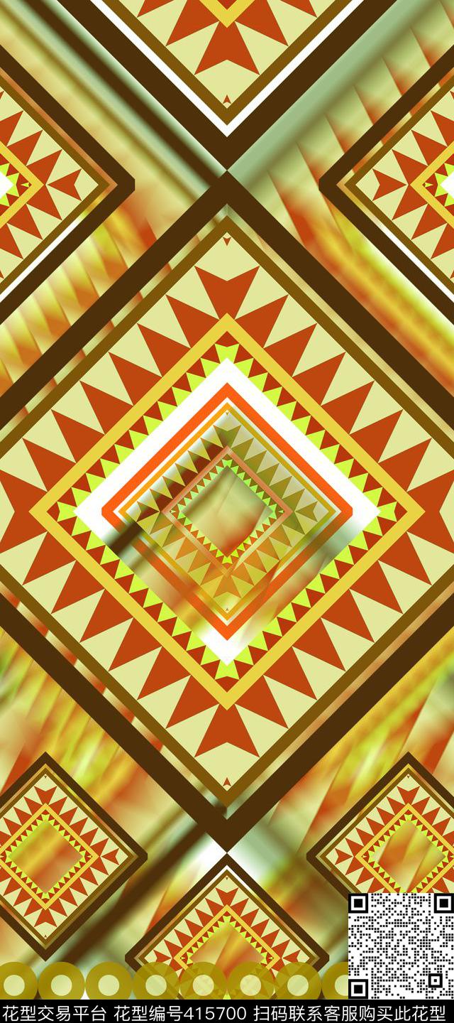 定位几何民族风数码印花华亿平台下载（图片编号: 415700） - 瓦栏（Walan）