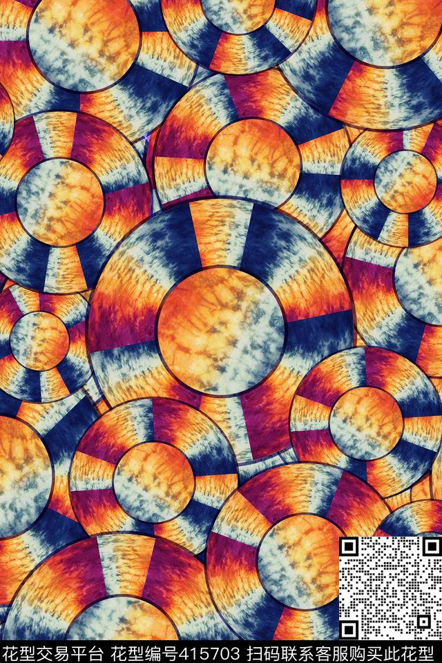 几何圆满版组合数码印花华亿平台下载（图片编号: 415703） - 瓦栏（Walan）