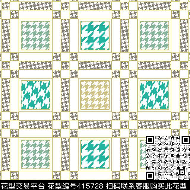 格子千鸟格千鸟格格子中国风传统印花华亿平台下载（图片编号: 415728） - 瓦栏（Walan）