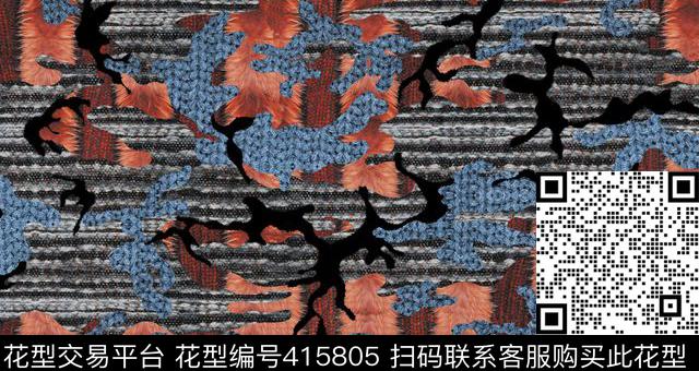 抽象几何纹路数码印花华亿平台下载（图片编号: 415805） - 瓦栏（Walan）