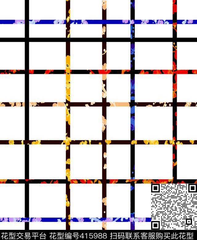 彩色格纹几何休闲传统印花华亿平台下载（图片编号: 415988） - 瓦栏（Walan）