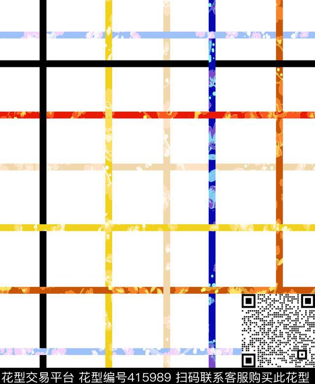 休闲几何彩色格纹数码印花华亿平台下载（图片编号: 415989） - 瓦栏（Walan）