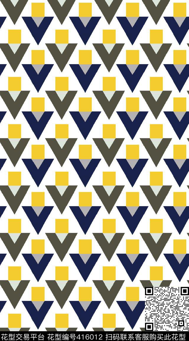休闲几何组合图形传统印花华亿平台下载（图片编号: 416012） - 瓦栏（Walan）
