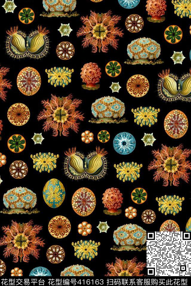 海底生物另类男女装大牌风格数码印花华亿平台下载（图片编号: 416163） - 瓦栏（Walan）