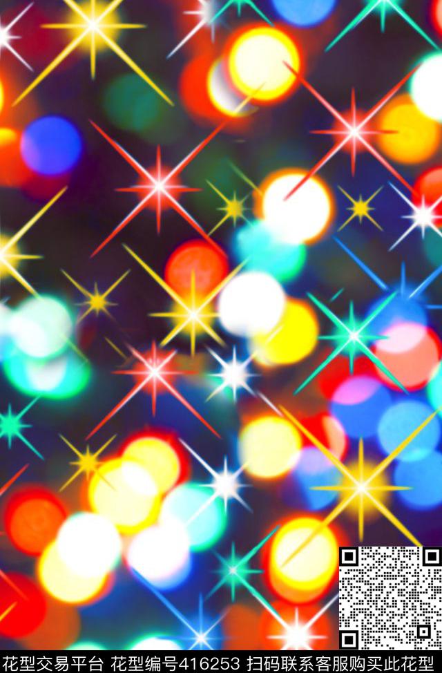 灯光霓虹抽象数码印花华亿平台下载（图片编号: 416253） - 瓦栏（Walan）