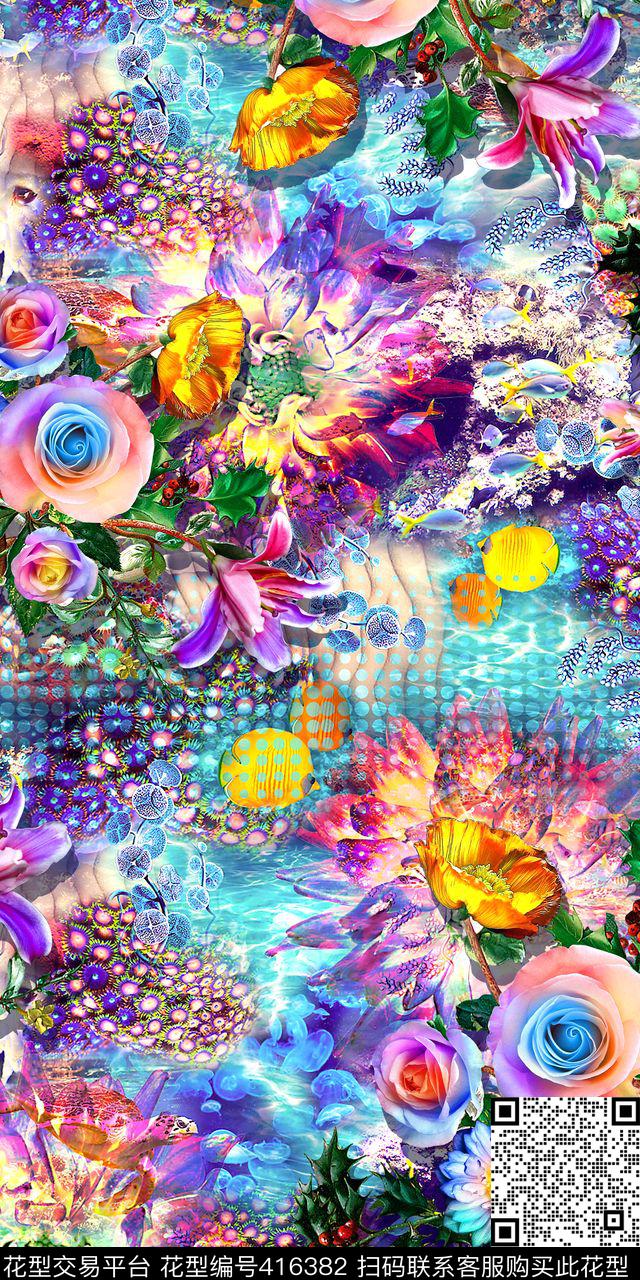 海洋花数码数码印花华亿平台下载（图片编号: 416382） - 瓦栏（Walan）