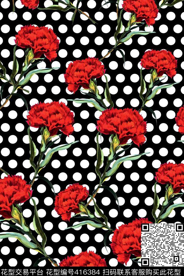 流行花几何数码印花华亿平台下载（图片编号: 416384） - 瓦栏（Walan）