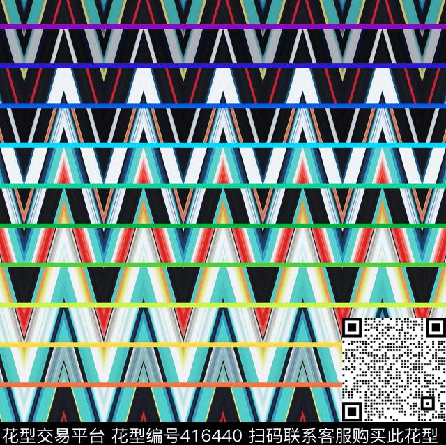 民族风条纹几何数码印花华亿平台下载（图片编号: 416440） - 瓦栏（Walan）