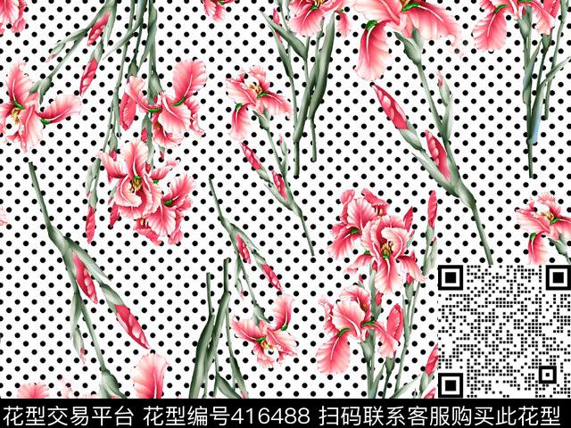 个性手绘插画花卉数码印花华亿平台下载（图片编号: 416488） - 瓦栏（Walan）
