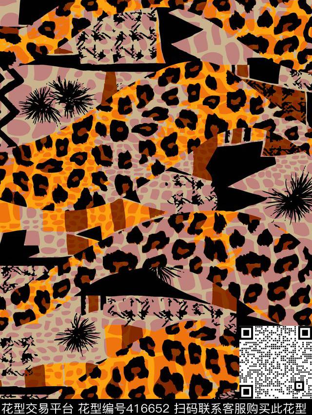 豹纹豹纹动物纹传统印花华亿平台下载（图片编号: 416652） - 瓦栏（Walan）