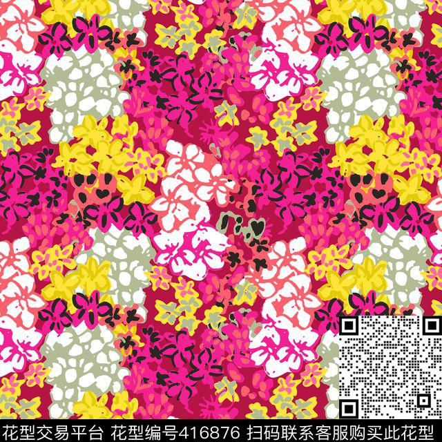 传统印花小花花卉传统印花华亿平台下载（图片编号: 416876） - 瓦栏（Walan）