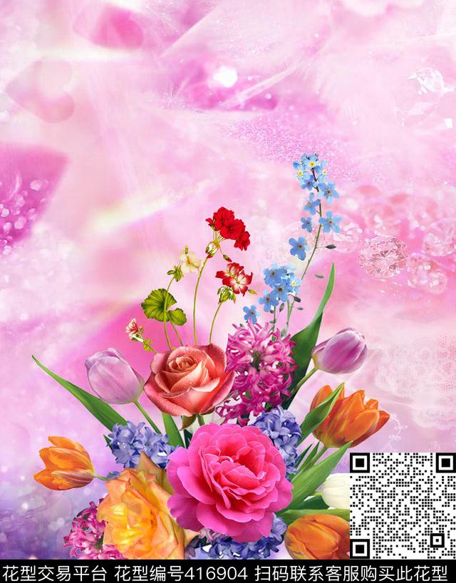 数码定位花卉定位花卉数码印花华亿平台下载（图片编号: 416904） - 瓦栏（Walan）