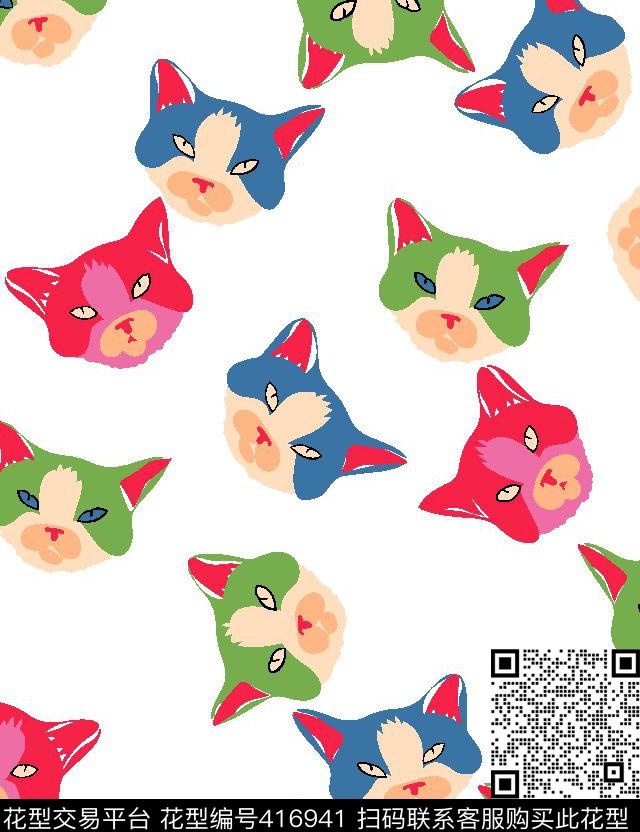 动物壹人行几何动物传统印花华亿平台下载（图片编号: 416941） - 瓦栏（Walan）