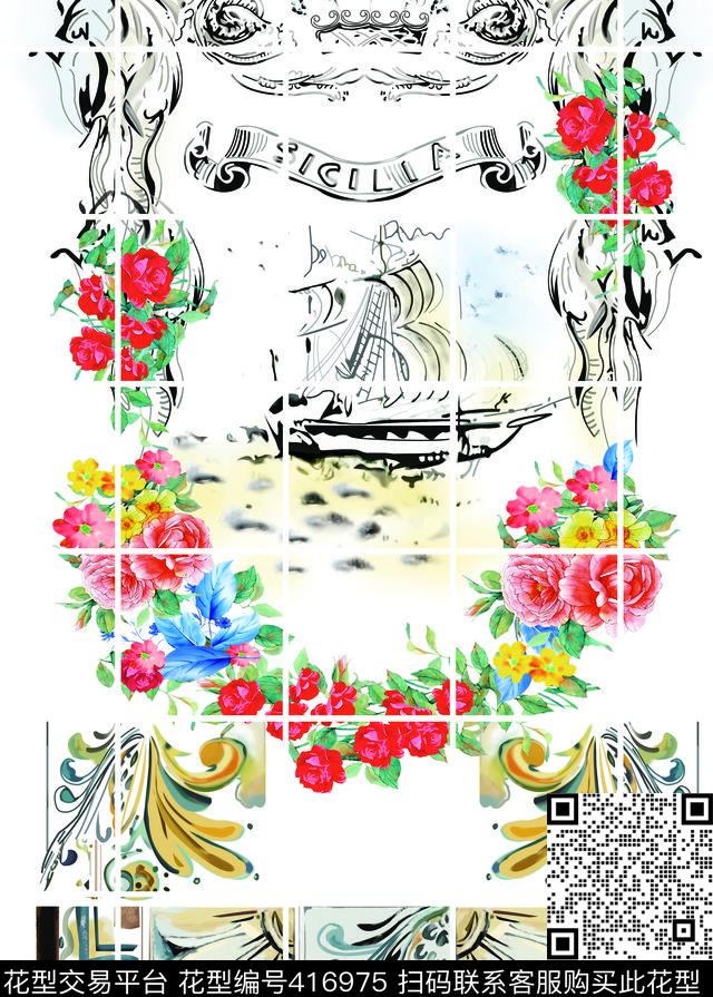 花船OK.传统印花华亿平台下载（图片编号: 416975） - 瓦栏（Walan）